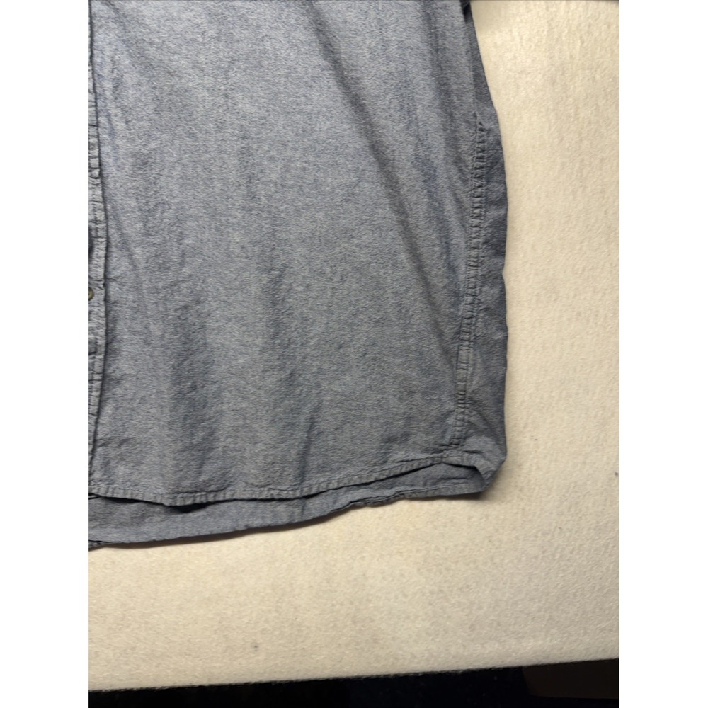 Wrangler Mens Blue Chambray Short Sleeve Button Down Shirt 2XL Cotton Workwear - Picture 11 of 14
